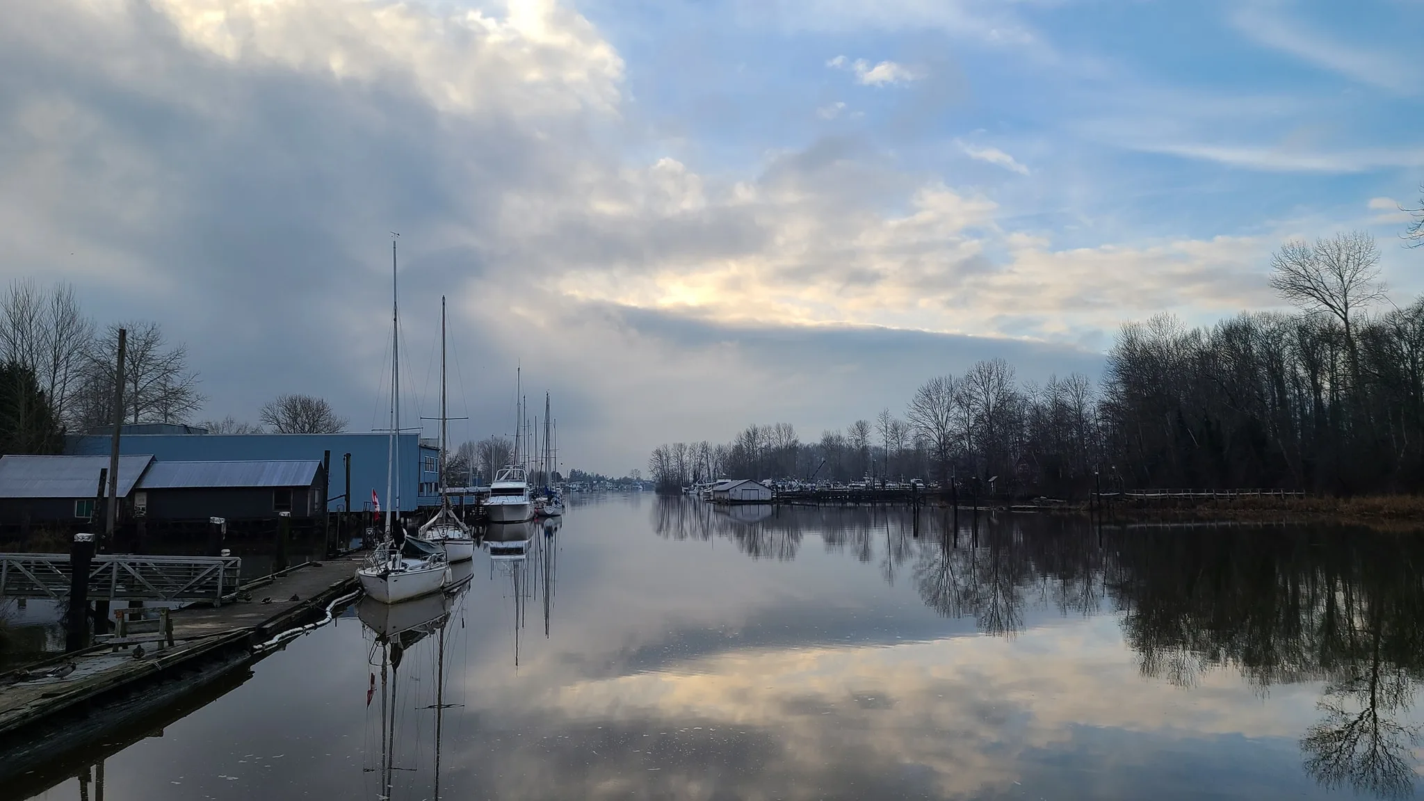 Quiet waterside scene near local trails for an urban hiking journal article
